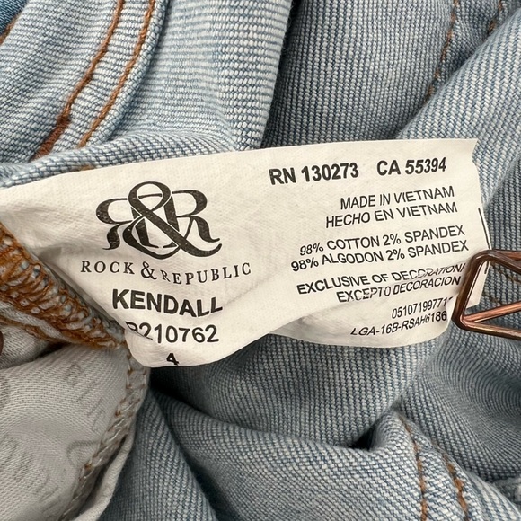 Rock & Republic Kendall Straight Leg Distressed Jeans Size 4 Women’s - Picture 6 of 6